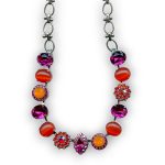 Necklace By Mariana Woman Sassy Fuchsia, Orange and Hyacinth Swarovski Crystals - Image 3