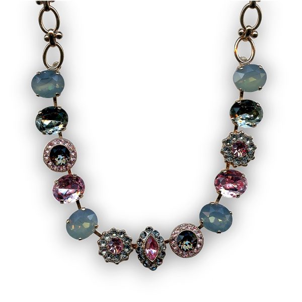 Mariana Necklace Gorgeous Silver Night, Lt Rose, & Grey Opal Austrian Crystals Madagascar Africa Coll.