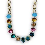 Mariana Necklace Beautiful Blue Zircon, Caribbean Blue Opal, Topaz, Rose, & Emerald Austrian Crystals Selene Odyssey Coll. - Image 2