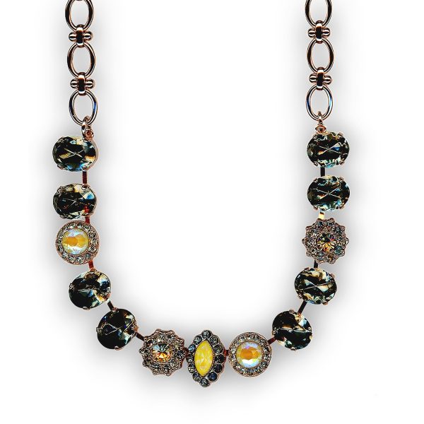 Mariana Necklace Glamorous Black Diamond, Sun Kissed Sunshine, & Golden Shadow Austrian Crystals Painted Lady My Butterfly Coll.