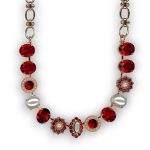 Mariana Necklace Timeless Cream Pearl & Siam Austrian Crystals My Treasures Coll.