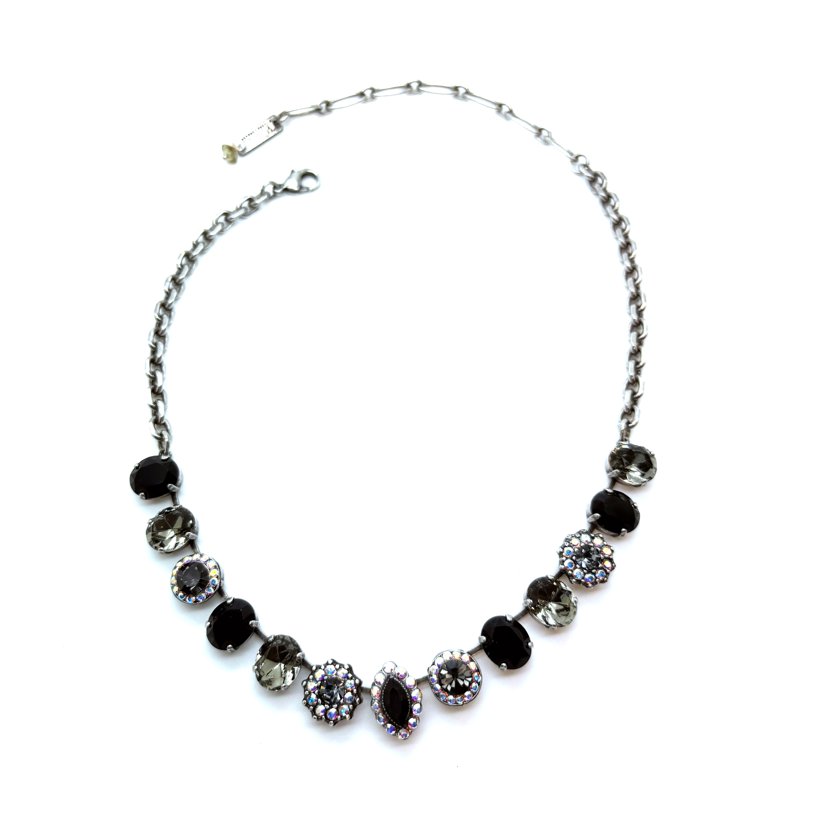 N-3115-1-3701-SP (4) Necklace By Mariana Woman Soulful Jet Black and Smokey Gray Swarovski Crystals - Image 1