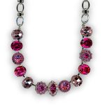 Mariana Necklace Charming Fuchsia, Rose, & Lt Rose Austrian Crystals Saba Caribbean Life Coll.