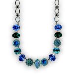 Mariana Necklace Green Tourmaline SO Mineral, Capri Blue, Sapphire, Blue Zircon, & Ocean Delite Austrian Crystals Serenity Joy Of Life Coll. - Image 3
