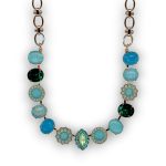 Mariana Necklace Elegant Turq Mineral, Pacific Opal, Emerald, Blue Opal, & Teal Austrian Crystals My Treasures Coll. - Image 3