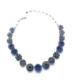 Necklace By Mariana Odyssey Coll. Gorgeous Sapphire, Montana Blue & Opal Swarovski Crystals