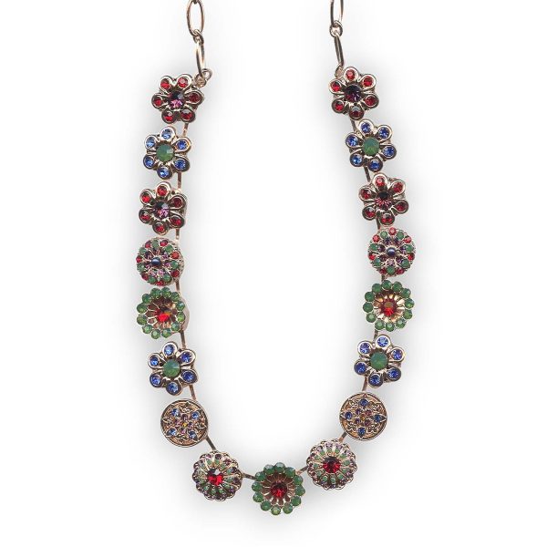 Necklace By Mariana Exquisite Siam and Green Opal Swarovski Crystals