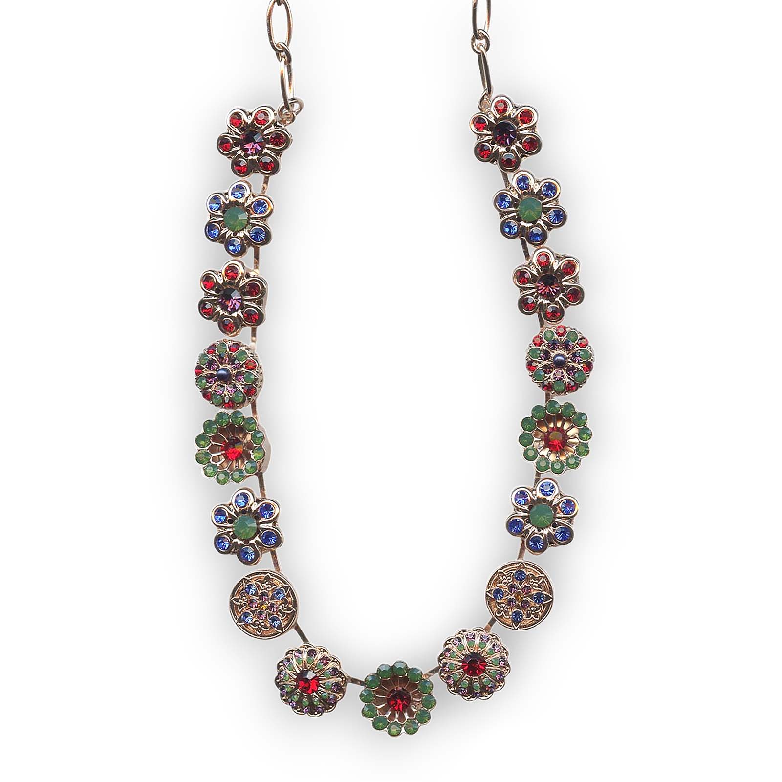 N-3138-1054-RG (1) Necklace By Mariana Exquisite Siam and Green Opal Swarovski Crystals - Image 1