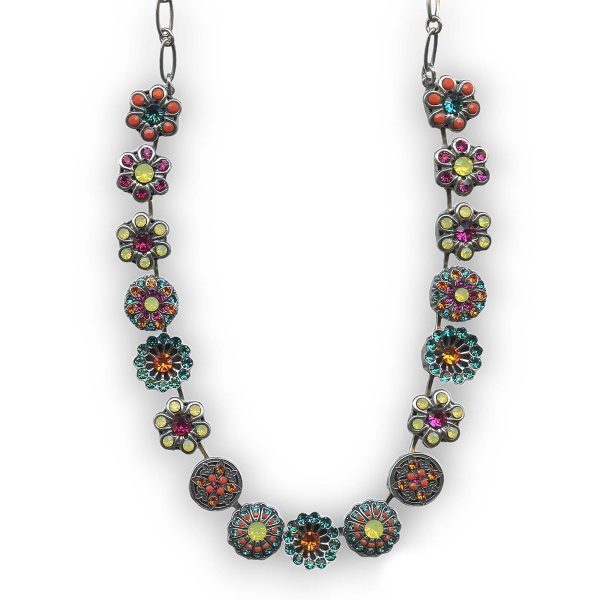 Mariana Necklace Sassy Coral, Blue Zircon, Fuchsia, Hyacinth, & Yellow Opal Austrian Crystals Masai Africa Coll.