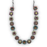 Mariana Necklace Sassy Coral, Blue Zircon, Fuchsia, Hyacinth, & Yellow Opal Austrian Crystals Masai Africa Coll. - Image 2