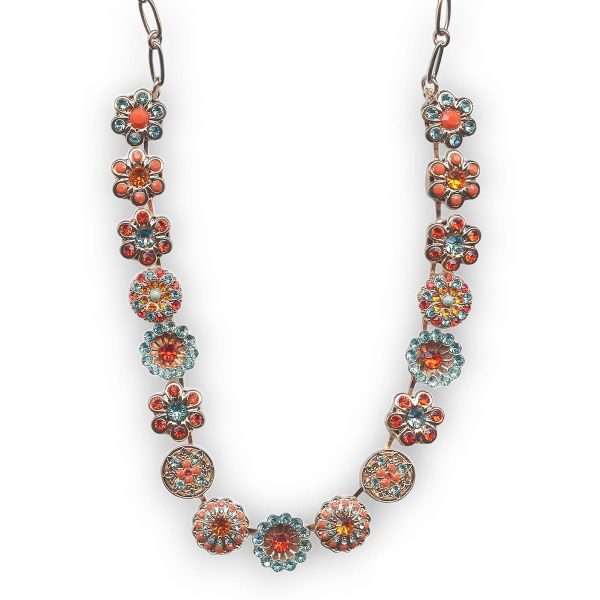 Mariana Necklace Charming Aquamarine, Hyacinth, Coral, & Turq Austrian Crystals Serengeti Africa Coll.