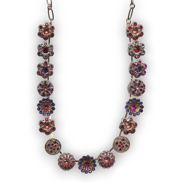 Mariana Necklace Stunning Ruby, Purple Velvet, Fuchsia, & Peach Austrian Crystals Xenia Odyssey Coll.