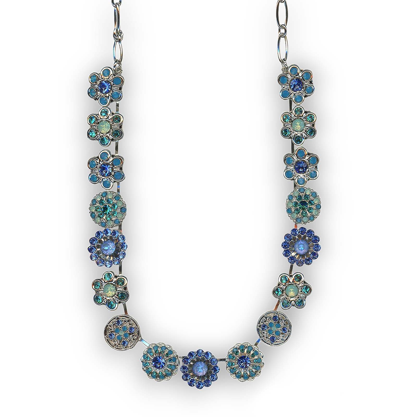 N-3138-1128-SP (1) Mariana Necklace Floral Blues & Greens Austrian Crystals Serenity Joy Of Life Coll. - Image 1