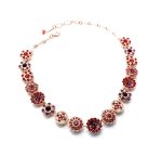 Necklace By Mariana Winter 2021 Coll. Siam, Fuchsia, & Padparadscha Swarovski Crystals - Image 3