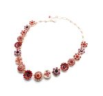 Necklace By Mariana Winter 2021 Coll. Siam, Fuchsia, & Padparadscha Swarovski Crystals