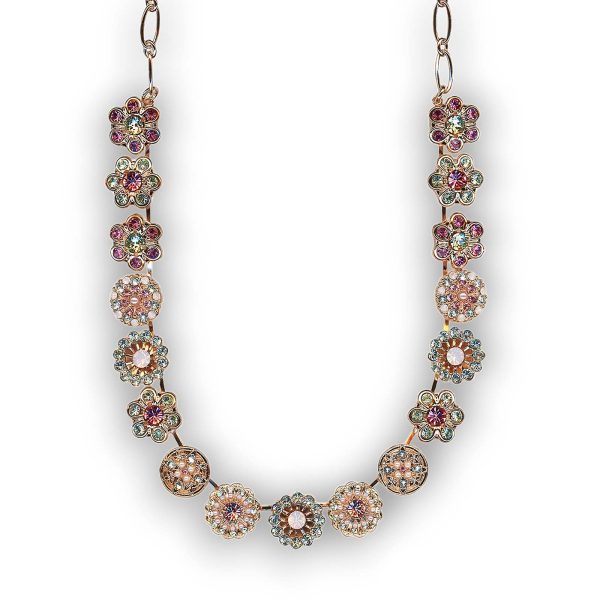 Mariana Necklace Timeless Rose, Chrysolite, Aquamarine, Rose Opal, & Pearl Austrian Crystals Magnolia East Meets West Coll.