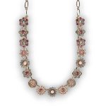 Mariana Necklace Timeless Rose, Chrysolite, Aquamarine, Rose Opal, & Pearl Austrian Crystals Magnolia East Meets West Coll. - Image 3