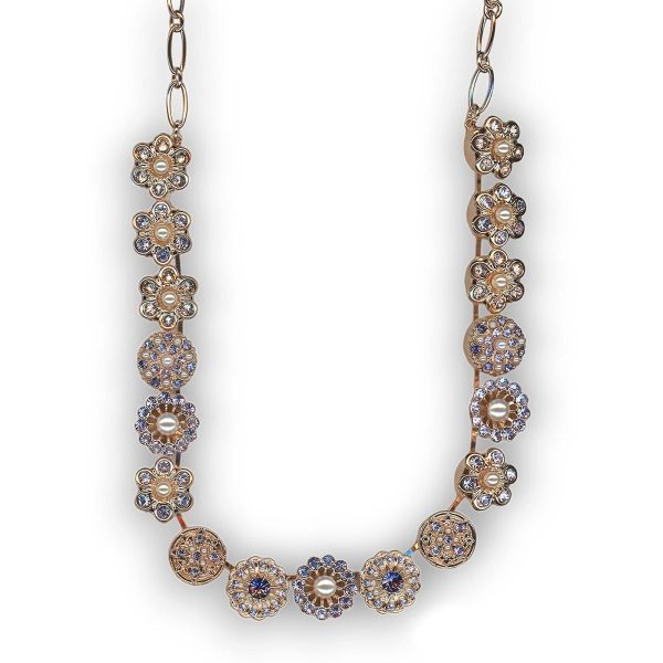 Mariana Necklace Beautiful Violet, Tanzanite & Pearl Austrian Crystals Romance Joy Of Life Coll.