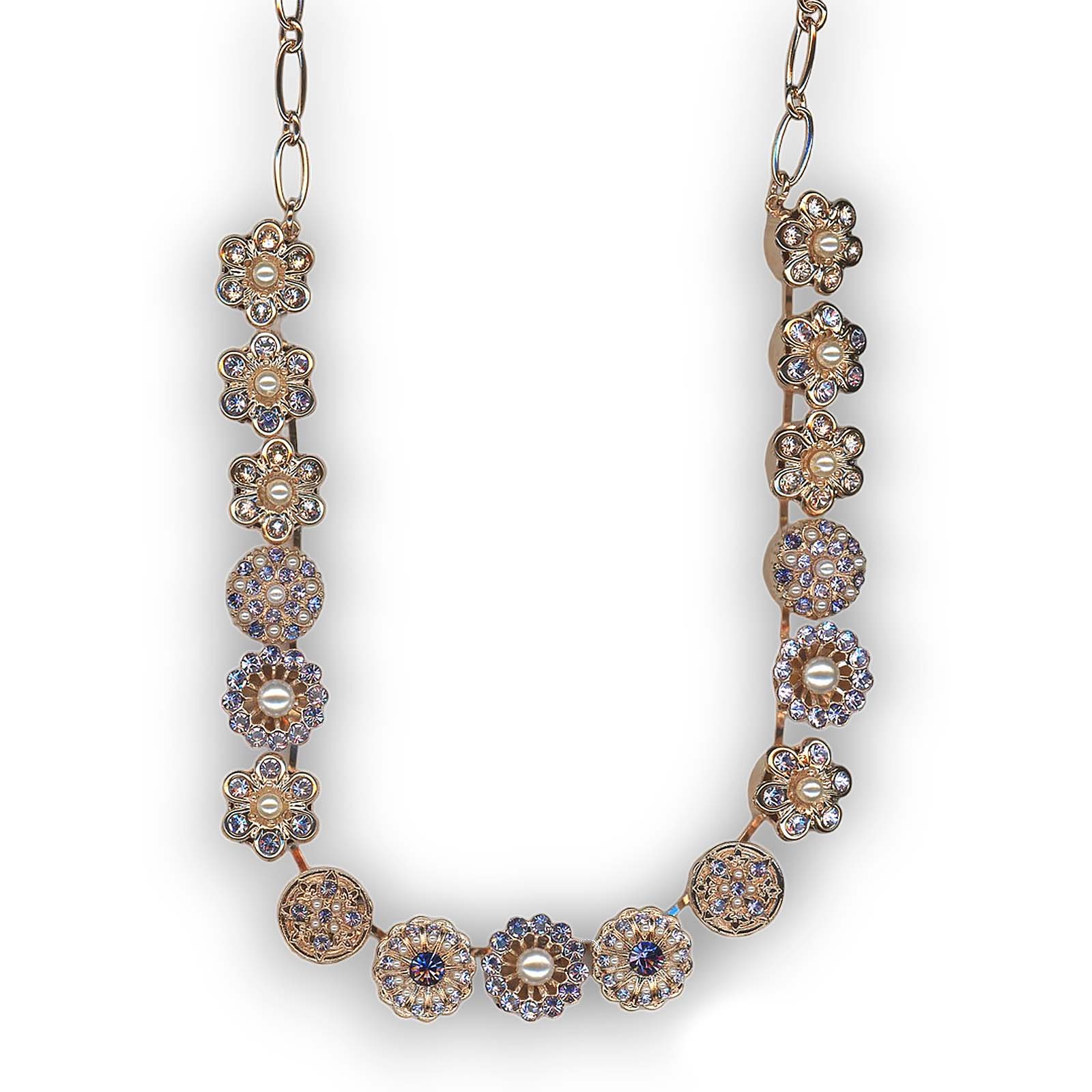 N-3138-139-10-YG (1) Mariana Necklace Beautiful Violet, Tanzanite & Pearl Austrian Crystals Romance Joy Of Life Coll. - Image 1