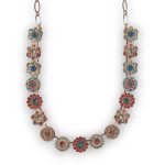 Mariana Necklace Luscious Caribbean Blue Opal, Rose Peach, Blue Zircon, & Chrysolite Austrian Crystals Bird Of Paradise Botanica Coll. - Image 2
