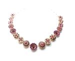 Mariana Necklace Flower Shaped Fuchsia, Siam & Padparadscha Austrian Crystals Firefly Nature Coll. - Image 3