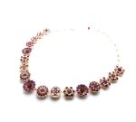 Mariana Necklace Flower Shaped Fuchsia, Siam & Padparadscha Austrian Crystals Firefly Nature Coll. - Image 2