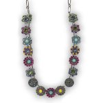 Necklace By Mariana Caribbean Life Coll. Lovely Fuchsia and Peridot Swarovski Crystals