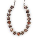 Mariana Necklace Brown Jasper Mineral, Cyclamen Opal, Dark Topaz, & Red Opal Austrian Crystals Cinnamon Silk Road Coll. - Image 2