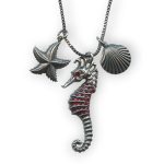 Mariana Necklace Pendant Seahorse & Charms Siam Austrian Crystals Primrose Cocktail Hour Coll.