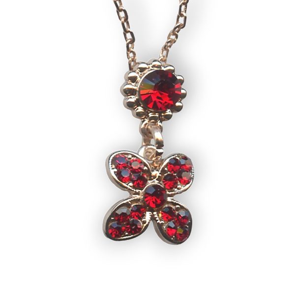 Mariana Necklace Pendant Dainty Floral Siam Austrian Crystals Primrose Cocktail Hour Coll.