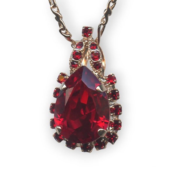 Mariana Necklace Pendant Elegant Siam Austrian Crystals Primrose Cocktail Hour Coll.