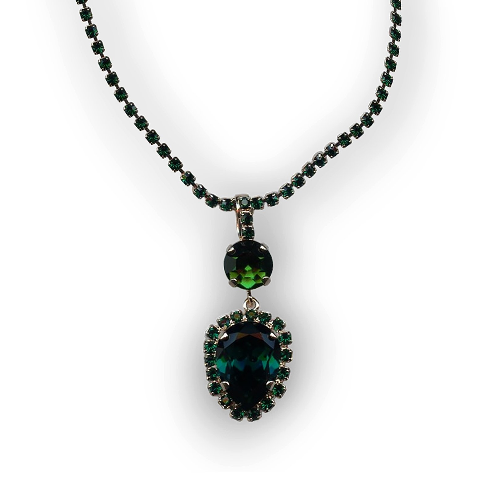 N-5098-9-205205-RG (1) Mariana Necklace Pendant Luxurious Emerald Austrian Crystals My Treasures Coll. - Image 1