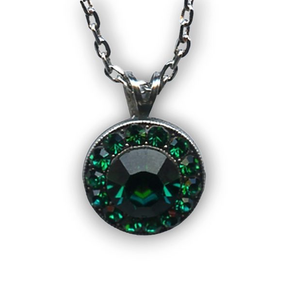 Necklace Pendant By Mariana My Treasures Coll. Dainty Emerald Swarovski Crystals