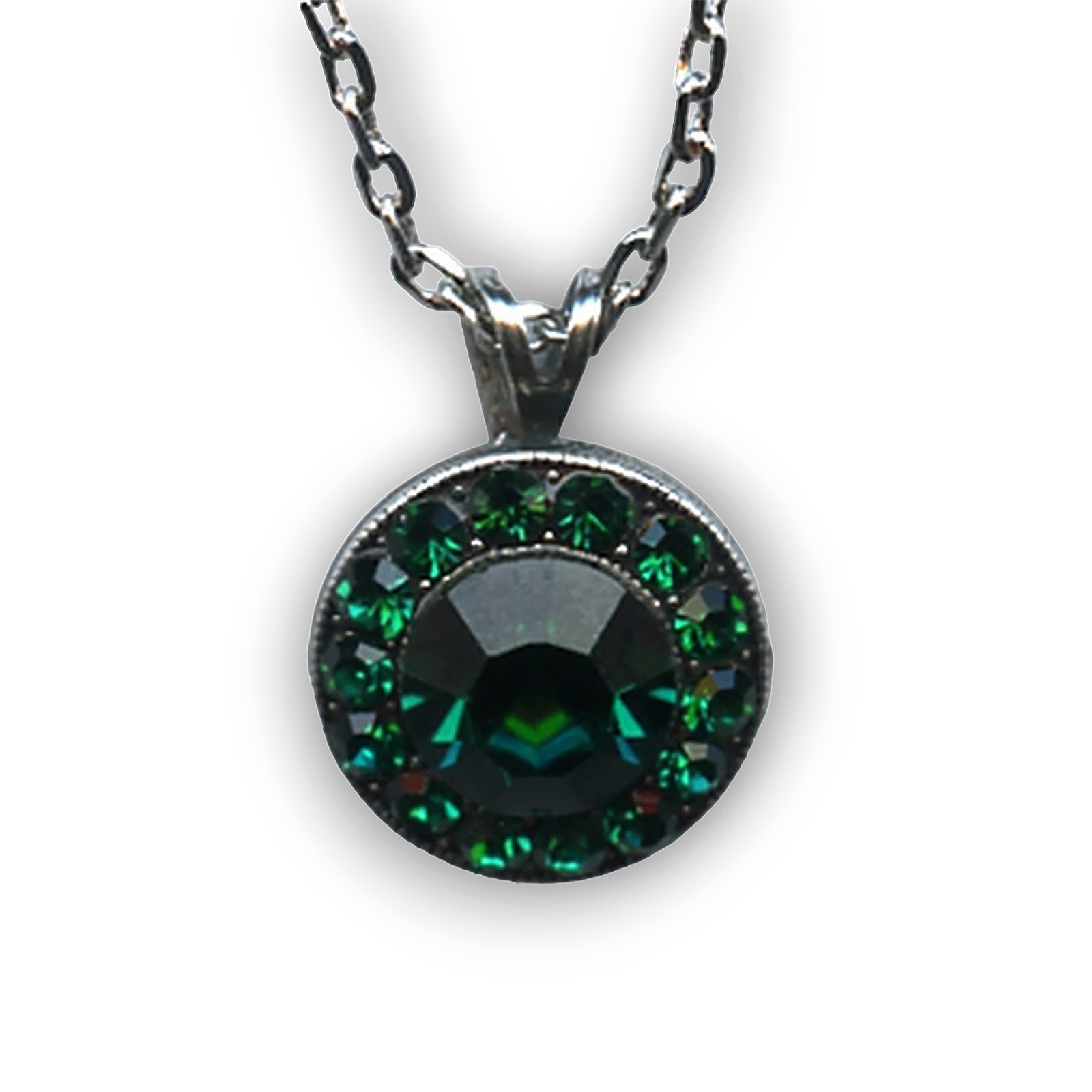 N-5129-1-205205-SP (1) Necklace Pendant By Mariana My Treasures Coll. Dainty Emerald Swarovski Crystals - Image 1