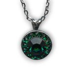 Necklace Pendant By Mariana My Treasures Coll. Dainty Emerald Swarovski Crystals - Image 3