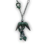 Mariana Necklace Pendant Bird & Charms Emerald Austrian Crystals My Treasures Coll. - Image 3