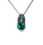 Mariana Necklace Pendant Gorgeous Emerald Austrian Crystals My Treasures Coll.