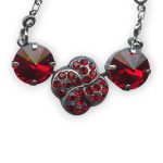 Mariana Necklace Pendant Luxurious Floral Siam Austrian Crystals Primrose Cocktail Hour Coll.