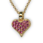 Necklace Pendant By Mariana My Treasures Coll. Heart Shaped Rose Swarovski Crystals