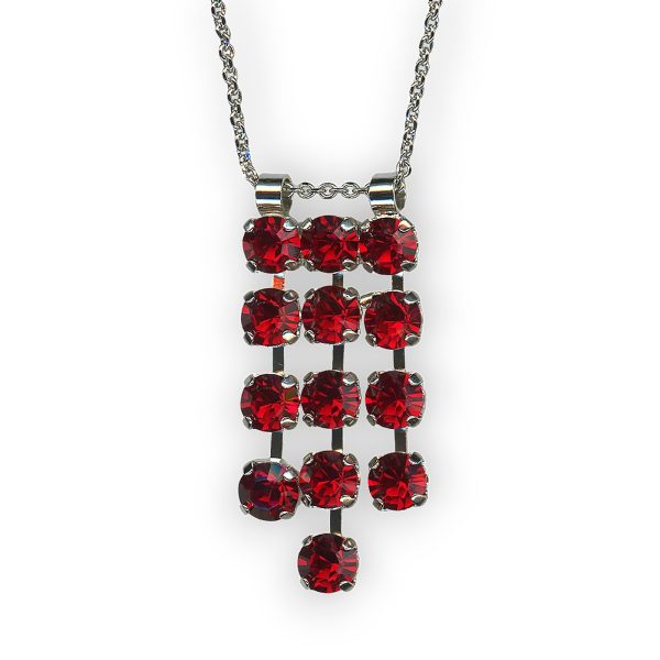 Mariana Necklace Pendant Multi Tier Siam Austrian Crystals Primrose Cocktail Hour Coll.