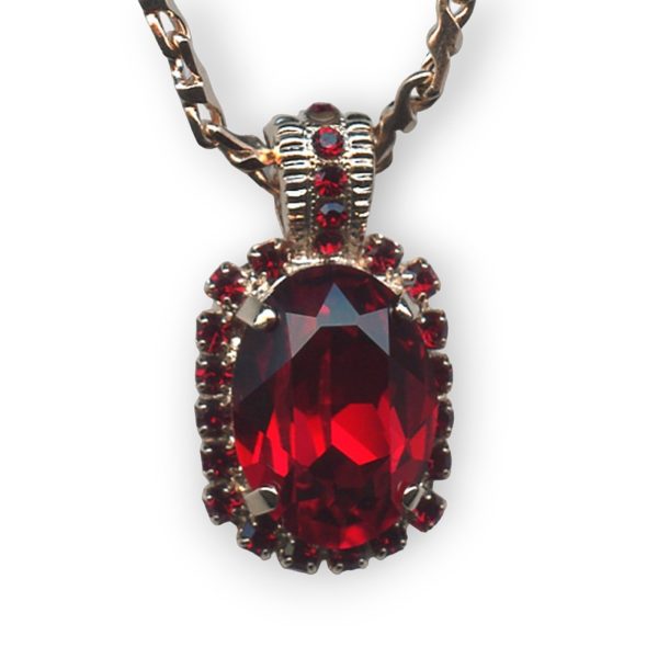 Mariana Necklace Pendant Stunning Siam Austrian Crystals Primrose Cocktail Hour Coll.