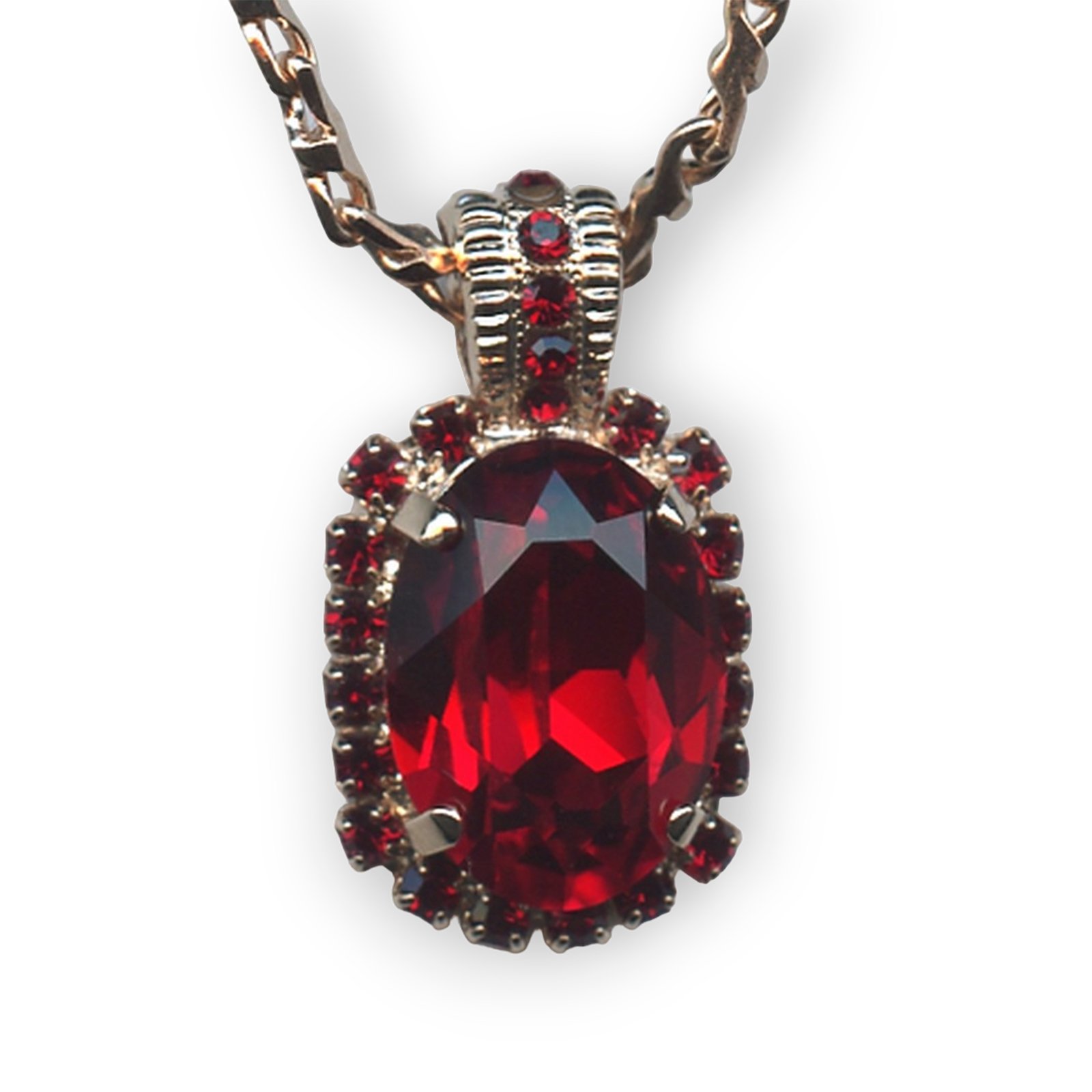 N-5522-5-208208-RG (1) Mariana Necklace Pendant Stunning Siam Austrian Crystals Primrose Cocktail Hour Coll. - Image 1