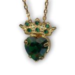 Mariana Necklace Pendant Heart Tiara Emerald Austrian Crystals My Treasures Coll.