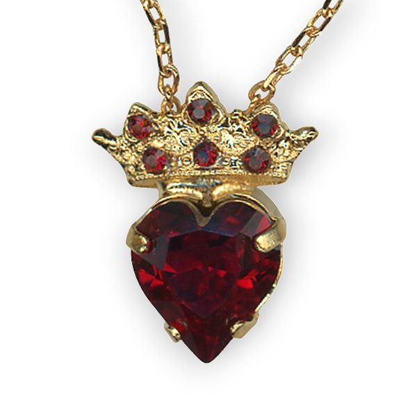 Mariana Necklace Pendant Heart Tiara Siam Austrian Crystals Primrose Cocktail Hour Coll.