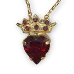 Mariana Necklace Pendant Heart Tiara Siam Austrian Crystals Primrose Cocktail Hour Coll. - Image 2