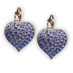 Mariana Earrings Heart Encrusted Sapphire Austrian Crystals My Treasures Coll. - Image 3