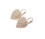 Earrings By Mariana My Treasures Coll. Heart Shaped Golden Shadow Swarovski Crystals
