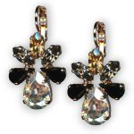 Mariana Earrings Gorgeous Moonlight, Jet, Black Diamond, & Golden Shadow Austrian Crystals Black Orchid Botanica Coll. - Image 2