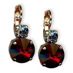Mariana Earrings Lady In Red Coll. Beautiful Ruby & Black Diamond Austrian Crystals