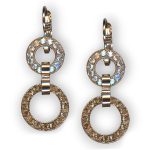 Earrings By Mariana Woman Elegant Moonlight and Golden Swarovski Crystals - Image 2